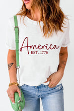 Load image into Gallery viewer, Letter Graphic Round Neck Short Sleeve T-Shirt
