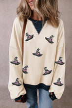 Load image into Gallery viewer, Sequin Hat Print Long Sleeve Sweatshirt
