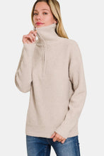 Load image into Gallery viewer, Zenana Half Zip Long Sleeve Sweater
