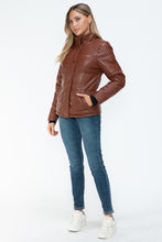 Load image into Gallery viewer, YMI Pocketed Zip Up Turtleneck Puffer Jacket
