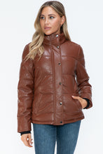 Load image into Gallery viewer, YMI Pocketed Zip Up Turtleneck Puffer Jacket
