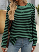 Load image into Gallery viewer, Striped Round Neck Long Sleeve T-Shirt
