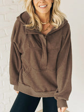 Load image into Gallery viewer, Half Zip Kangaroo Pocket Long Sleeve Hoodie
