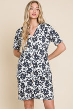 Load image into Gallery viewer, BOMBOM Floral Button Down Mini Dress
