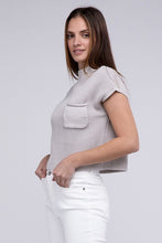 Load image into Gallery viewer, Mock Neck Short Sleeve Cropped Sweater
