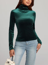 Load image into Gallery viewer, Solid Color Turtleneck Long Sleeve Top
