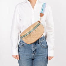 Load image into Gallery viewer, Bead Trim Straw Weave Crossbody Bag
