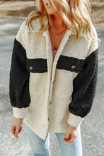 Load image into Gallery viewer, Color Block Collared Neck Sherpa Jacket
