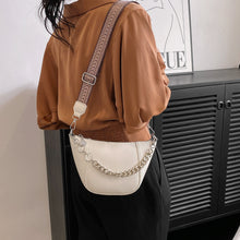 Load image into Gallery viewer, PU Leather Chain Trim Crossbody Bag
