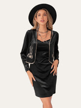 Load image into Gallery viewer, Embroidered Open Front Cardigan and Cami Dress Set
