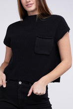 Load image into Gallery viewer, Mock Neck Short Sleeve Cropped Sweater
