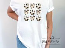 Load image into Gallery viewer, Preppy Soccer Bow Collage Tee
