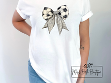 Load image into Gallery viewer, Preppy Soccer Bow Tee
