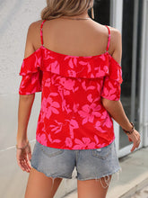Load image into Gallery viewer, Ruffled Printed Short Sleeve Blouse
