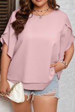 Load image into Gallery viewer, Plus Size Round Neck Half Sleeve Blouse
