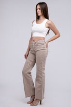 Load image into Gallery viewer, Acid Washed Frayed Cutoff Hem Straight Wide Pants
