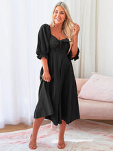 Load image into Gallery viewer, Sweetheart Neck Flounce Sleeve Midi Dress
