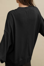 Load image into Gallery viewer, Side Slit Round Neck Long Sleeve Sweatshirt
