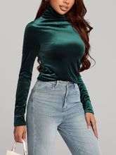 Load image into Gallery viewer, Solid Color Turtleneck Long Sleeve Top
