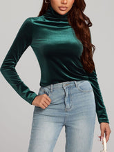 Load image into Gallery viewer, Solid Color Turtleneck Long Sleeve Top
