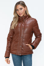 Load image into Gallery viewer, YMI Pocketed Zip Up Turtleneck Puffer Jacket
