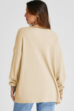 Load image into Gallery viewer, Waffle-Knit Long Sleeve Sweatshirt
