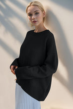 Load image into Gallery viewer, Basic Bae Round Neck Dropped Shoulder Sweater
