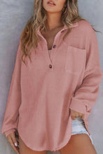 Load image into Gallery viewer, Half Button Long Sleeve Sweatshirt
