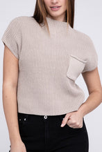 Load image into Gallery viewer, Mock Neck Short Sleeve Cropped Sweater
