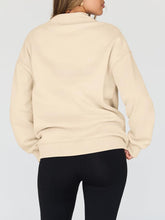 Load image into Gallery viewer, Mock Neck Drop Shoulder Long Sleeve Sweatshirt
