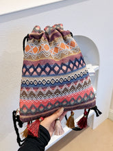 Load image into Gallery viewer, Tassel Geometric Canvas Backpack Bag
