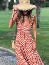 Load image into Gallery viewer, Smocked Printed Square Neck Sleeveless Dress
