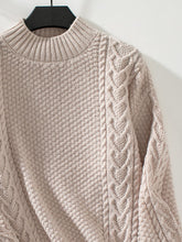 Load image into Gallery viewer, Cable-Knit Mock Neck Long Sleeve Sweater
