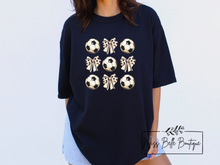 Load image into Gallery viewer, Preppy Soccer Bow Collage Tee
