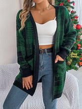 Load image into Gallery viewer, Plaid Open Front Long Sleeve Cardigan
