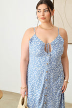 Load image into Gallery viewer, Zenobia Plus Size Cutout Floral Spaghetti Strap Dress
