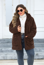 Load image into Gallery viewer, Plus Size Zip Up Long Sleeve Hooded Outerwear
