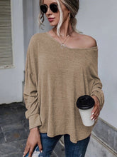 Load image into Gallery viewer, Full Size Double Tie Drop Shoulder Long Sleeve T-Shirt
