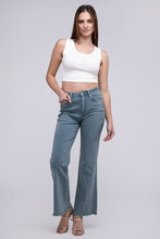 Load image into Gallery viewer, Acid Washed Frayed Cutoff Hem Straight Wide Pants
