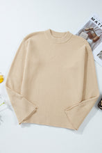 Load image into Gallery viewer, Slit Cuff Round Neck Long Sleeve Sweater
