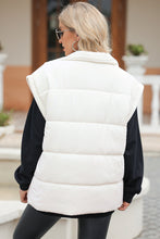 Load image into Gallery viewer, Zip Up Puffer Vest Coat with Pockets
