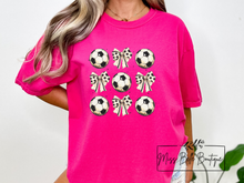 Load image into Gallery viewer, Preppy Soccer Bow Collage Tee
