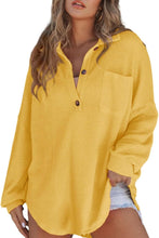Load image into Gallery viewer, Half Button Long Sleeve Sweatshirt
