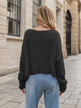 Load image into Gallery viewer, Round Neck Dropped Shoulder Long Sleeve Sweater
