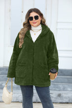 Load image into Gallery viewer, Plus Size Zip Up Long Sleeve Hooded Outerwear
