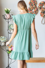 Load image into Gallery viewer, Heimish Full Size Short Sleeve V Neck Ruffled Hem Dress
