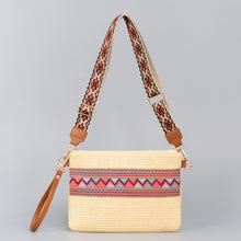 Load image into Gallery viewer, Geometric Straw Weave Crossbody Bag
