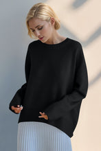 Load image into Gallery viewer, Basic Bae Round Neck Dropped Shoulder Sweater
