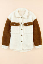 Load image into Gallery viewer, Color Block Collared Neck Sherpa Jacket
