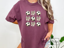 Load image into Gallery viewer, Preppy Soccer Bow Collage Tee
